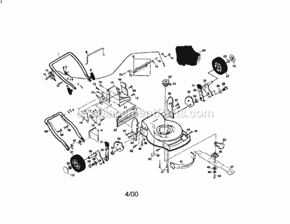 Page A Diagram and Parts List for 917379680  Craftsman Lawn Mower