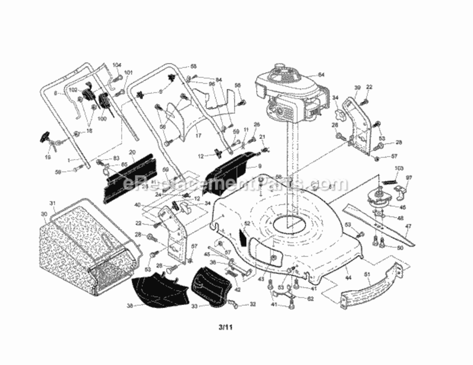 Page A Diagram and Parts List for 917379700  Craftsman Lawn Mower