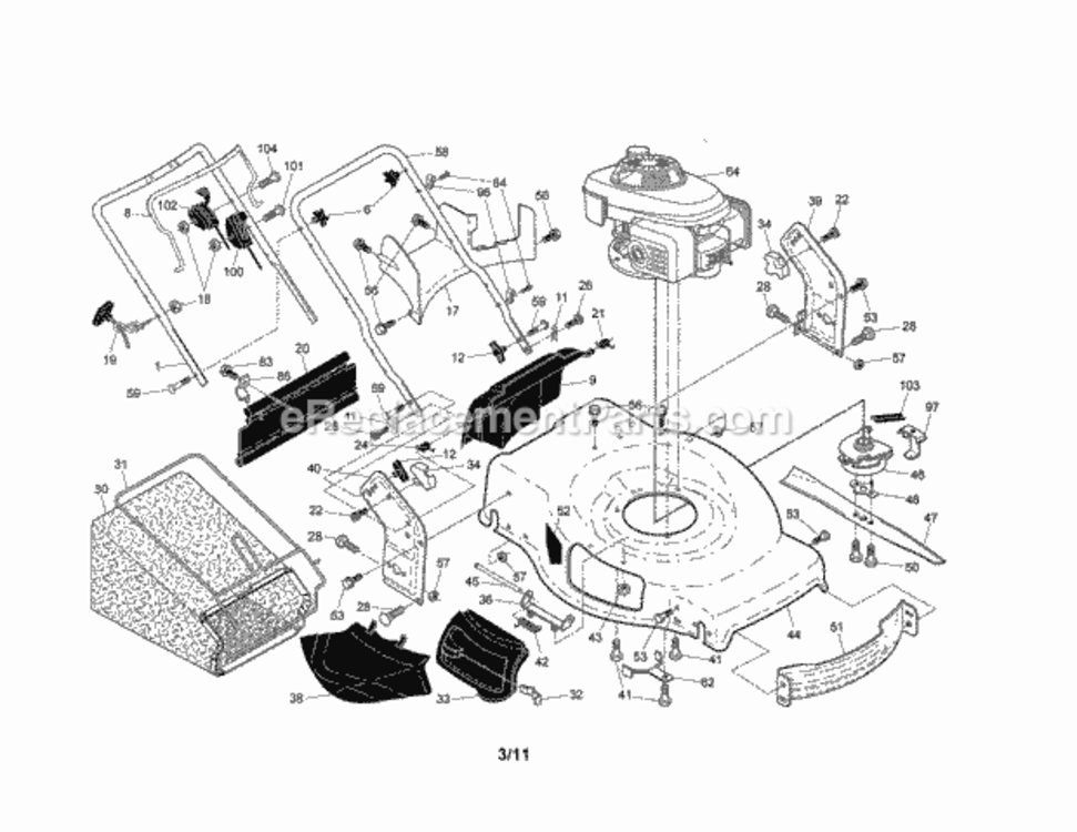 Page A Diagram and Parts List for 917379701  Craftsman Lawn Mower