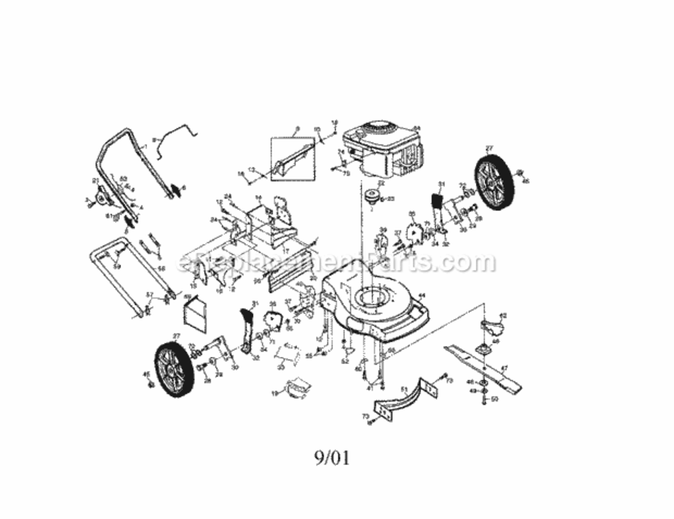 Page A Diagram and Parts List for 917379740  Craftsman Lawn Mower