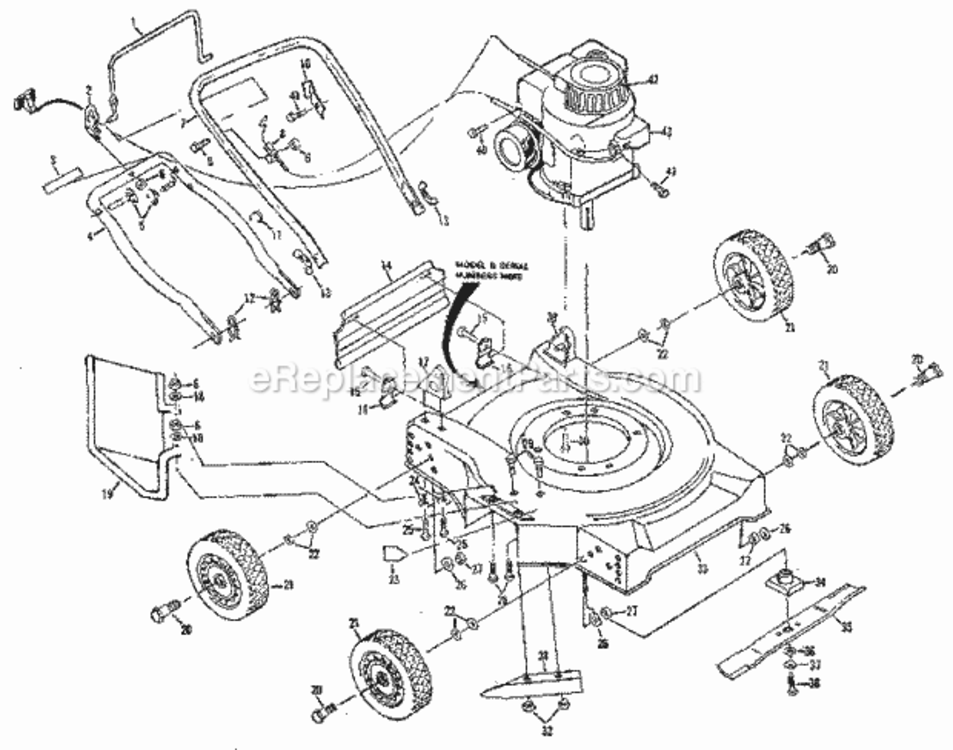 Page A Diagram and Parts List for 917380040  Craftsman Lawn Mower