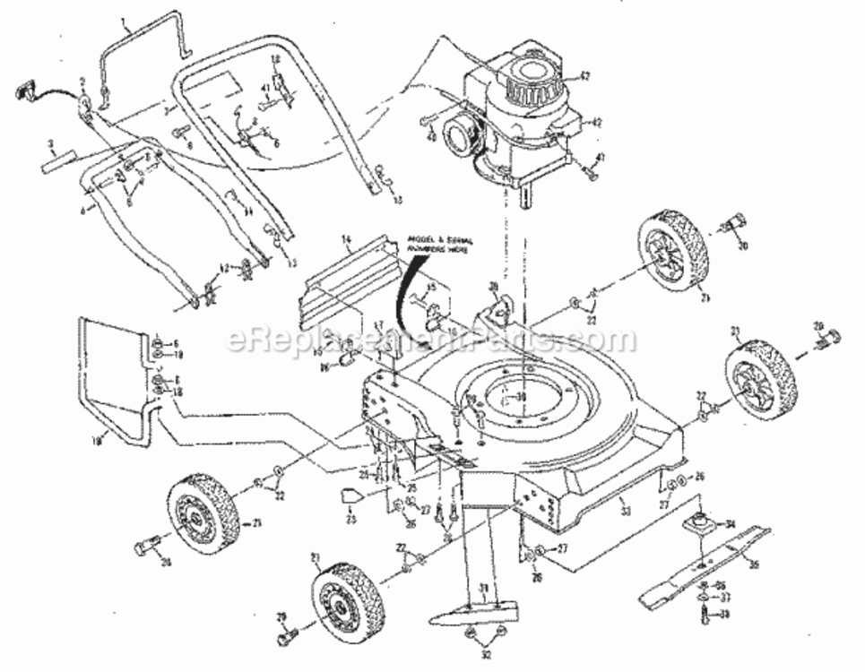 Page A Diagram and Parts List for 917380041  Craftsman Lawn Mower