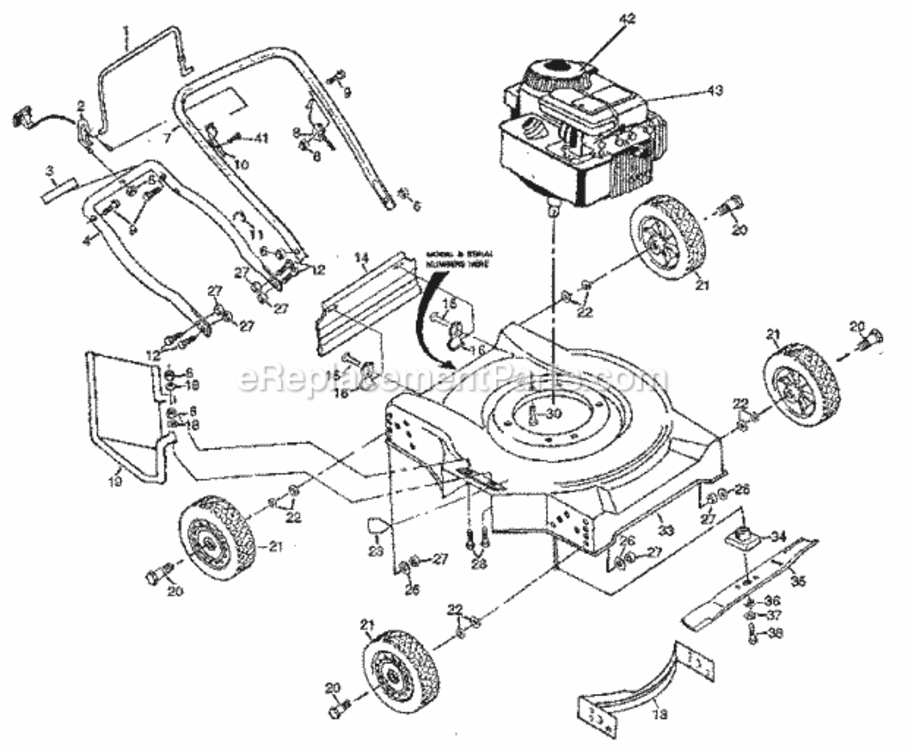 Page A Diagram and Parts List for 917380070  Craftsman Lawn Mower