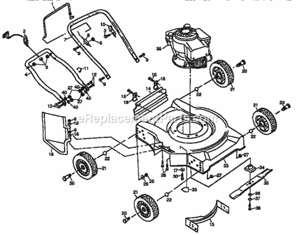 Page A Diagram and Parts List for 917380074  Craftsman Lawn Mower