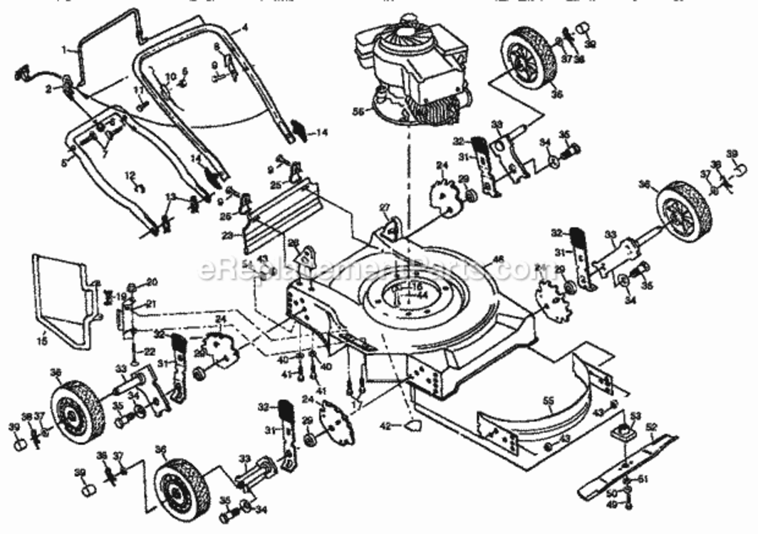 Page A Diagram and Parts List for 917380140  Craftsman Lawn Mower