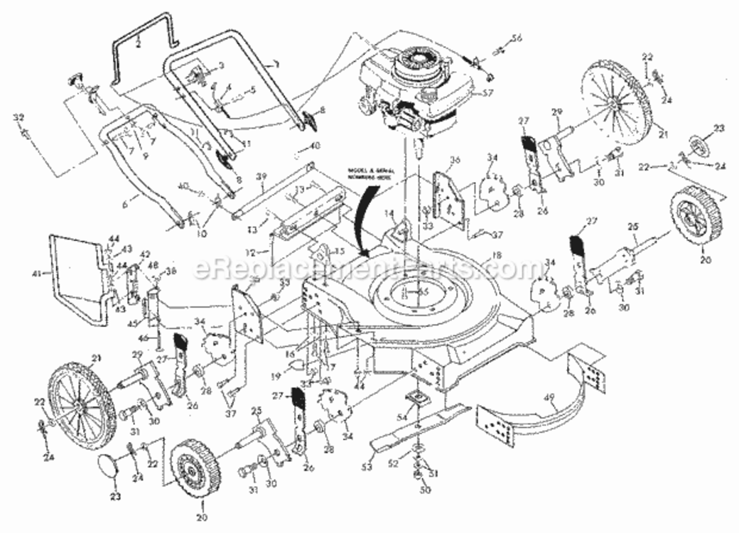 Page A Diagram and Parts List for 917380291  Craftsman Lawn Mower