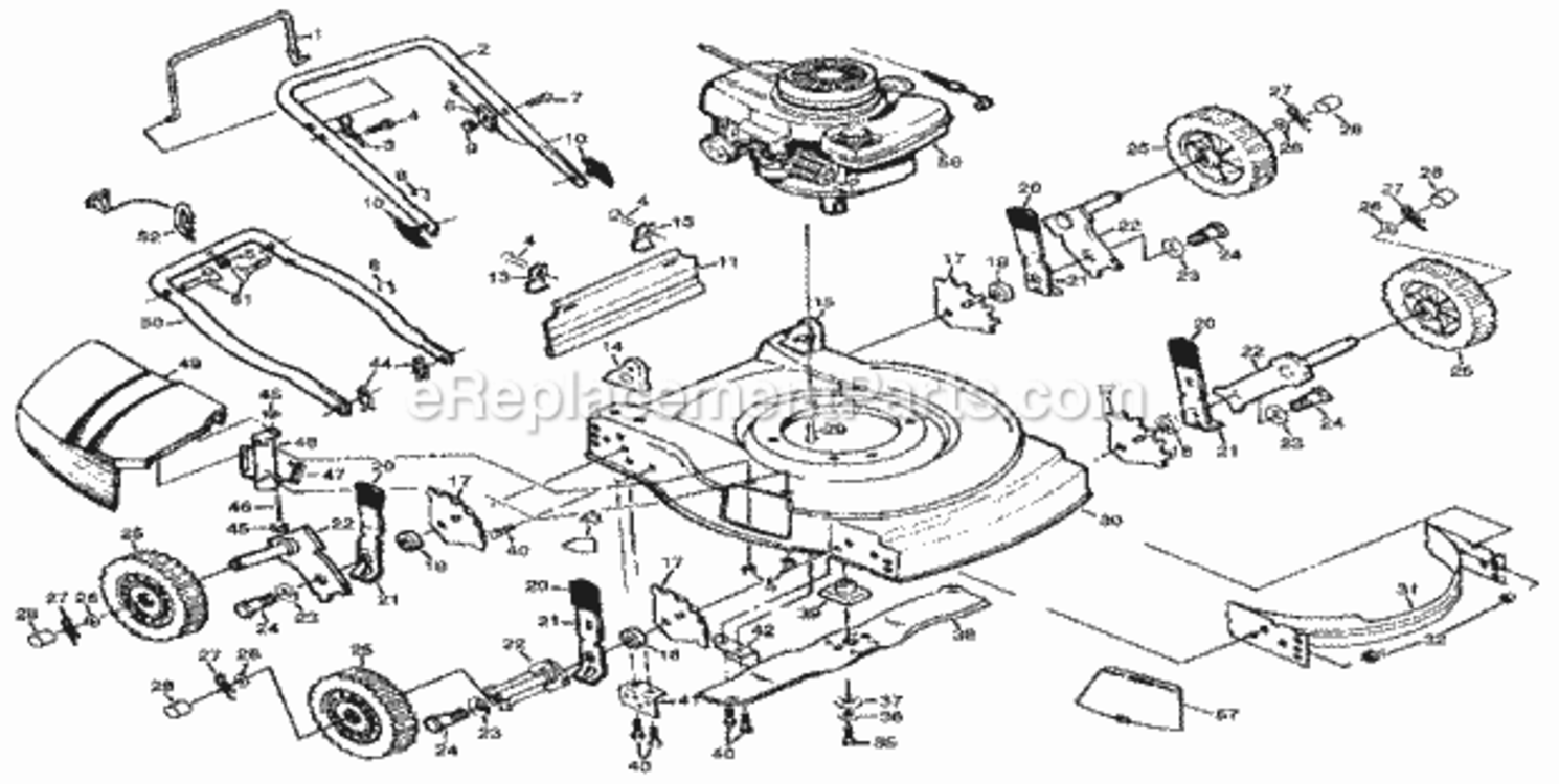 Page A Diagram and Parts List for 917380840  Craftsman Lawn Mower