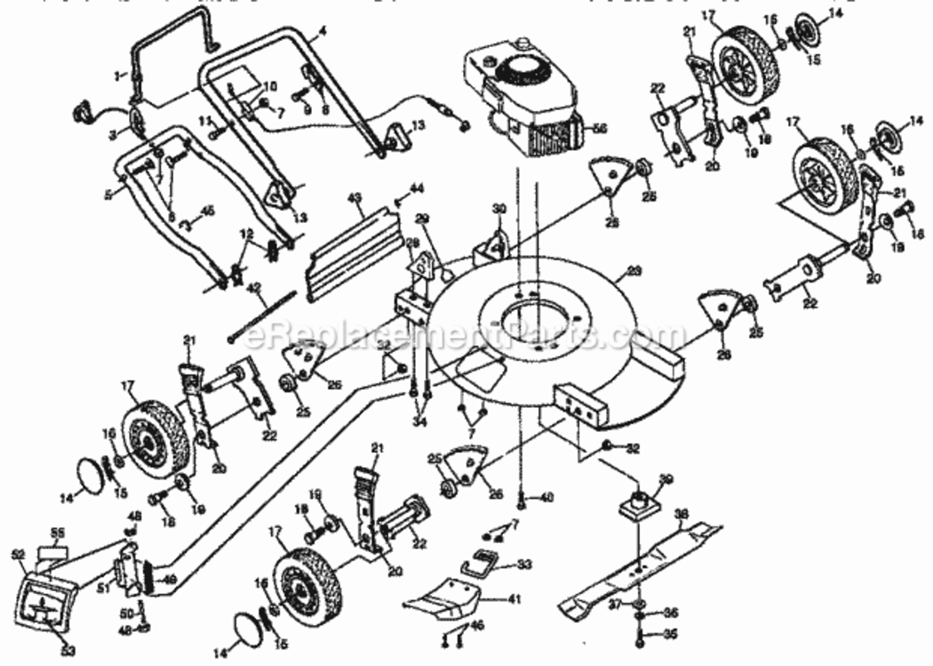 Page A Diagram and Parts List for 917380940  Craftsman Lawn Mower