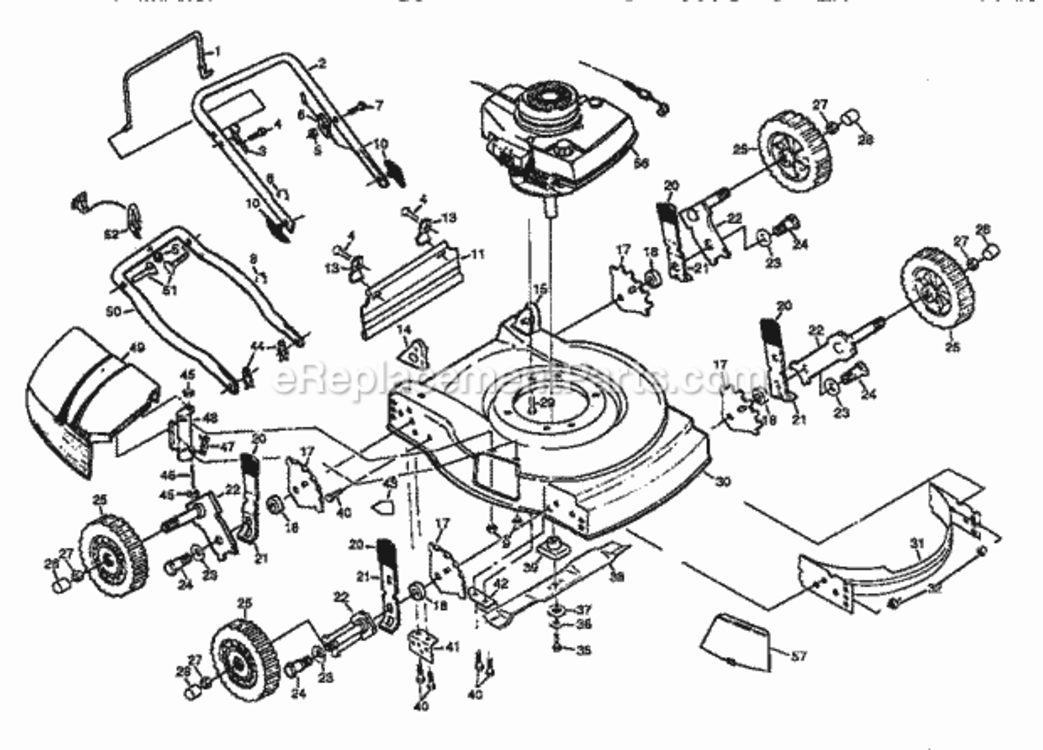 Page A Diagram and Parts List for 917382710  Craftsman Lawn Mower