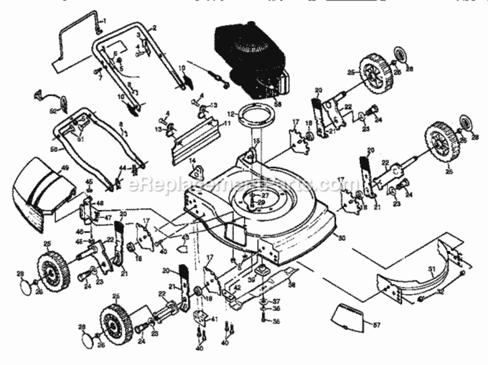 Page A Diagram and Parts List for 917382721  Craftsman Lawn Mower