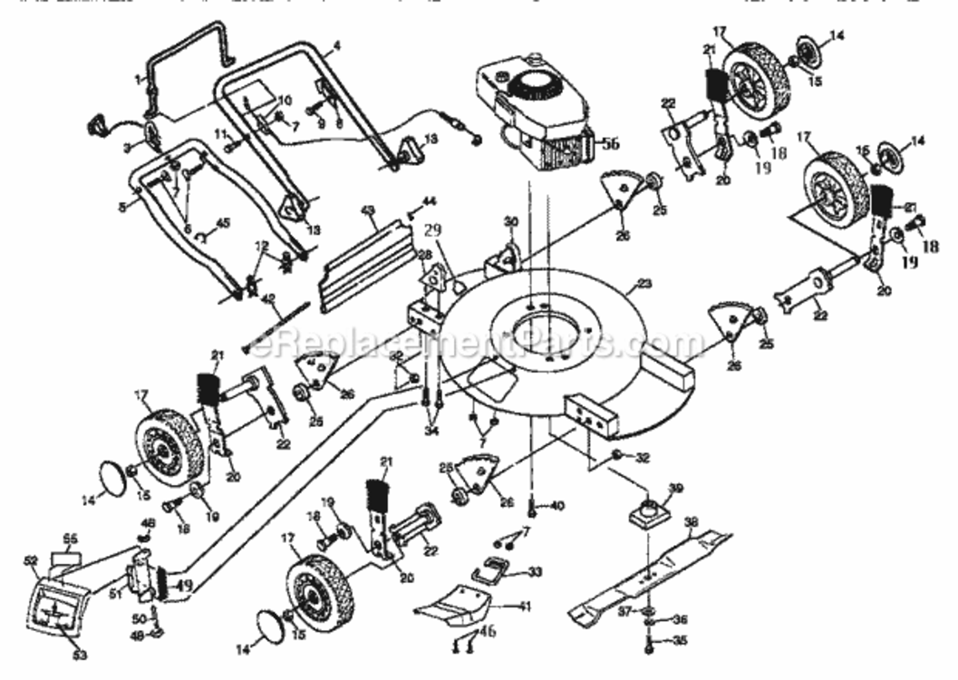 Page A Diagram and Parts List for 917382741  Craftsman Lawn Mower