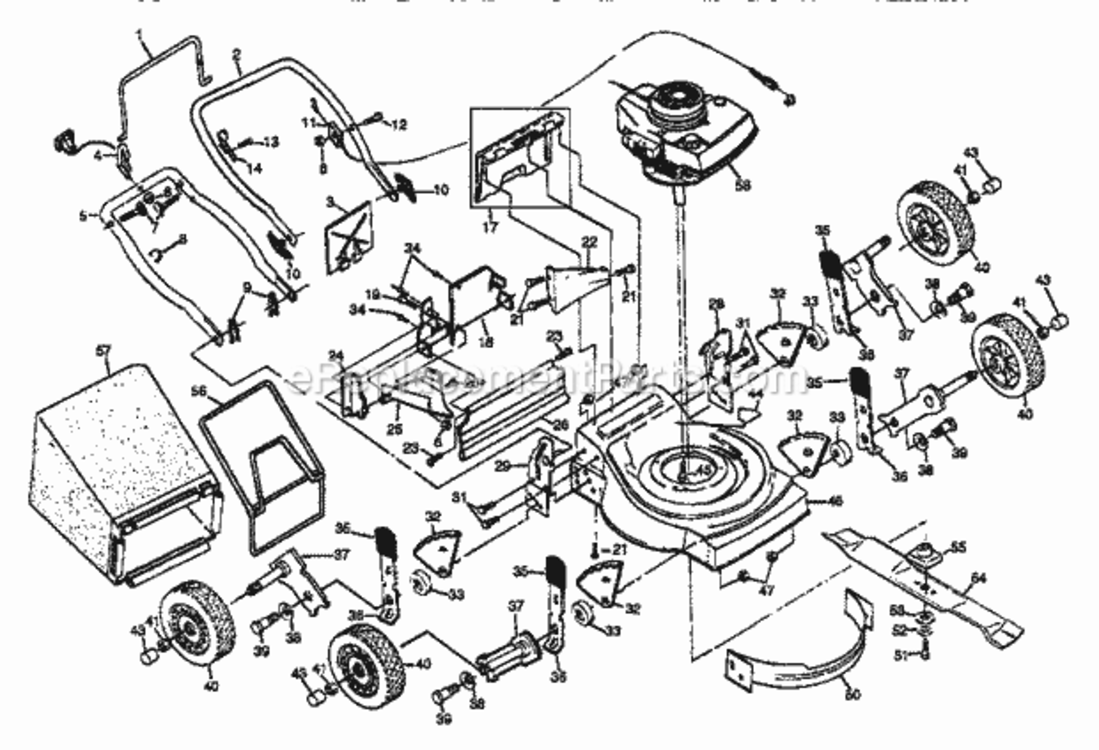 Page A Diagram and Parts List for 917382761  Craftsman Lawn Mower