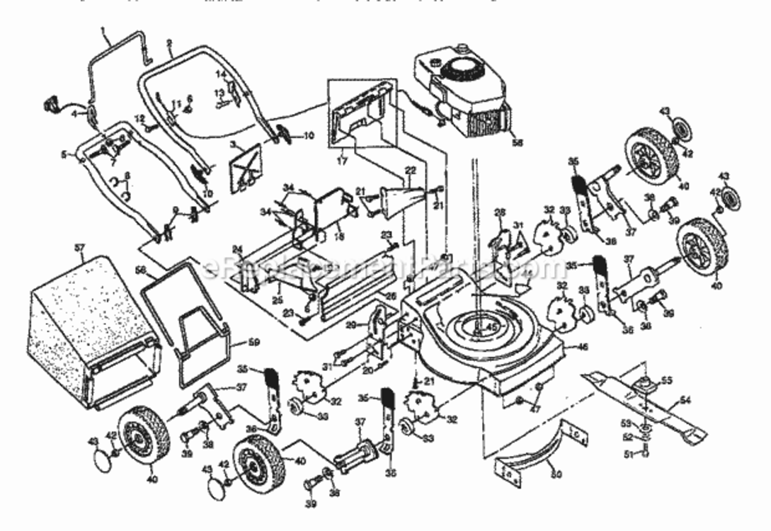 Page A Diagram and Parts List for 917382780  Craftsman Lawn Mower