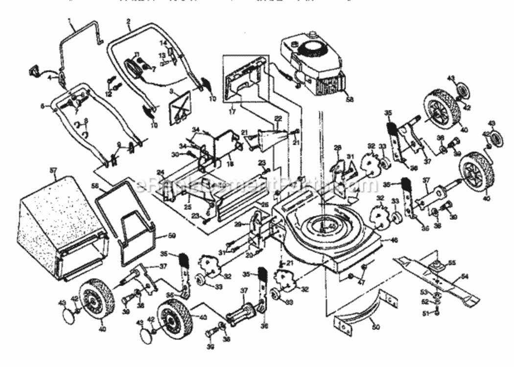 Page A Diagram and Parts List for 917382790  Craftsman Lawn Mower