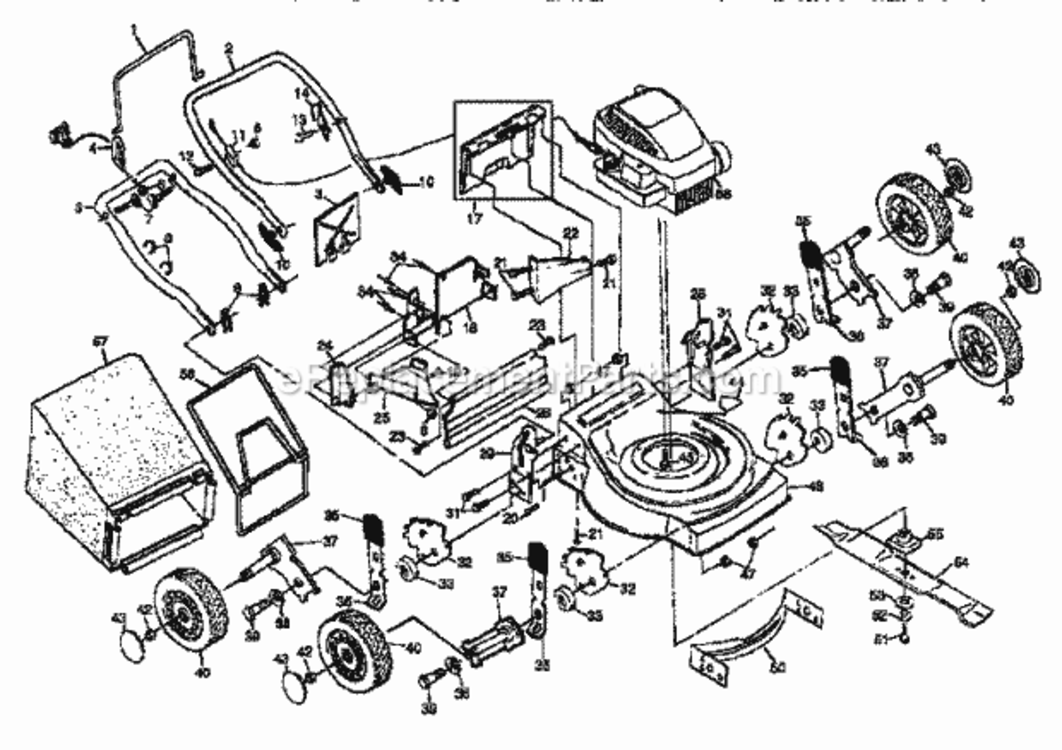 Page A Diagram and Parts List for 917382810  Craftsman Lawn Mower