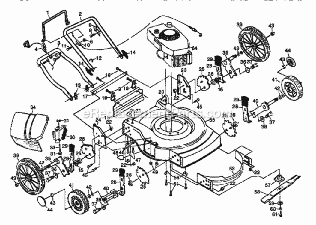 Page A Diagram and Parts List for 917382820  Craftsman Lawn Mower