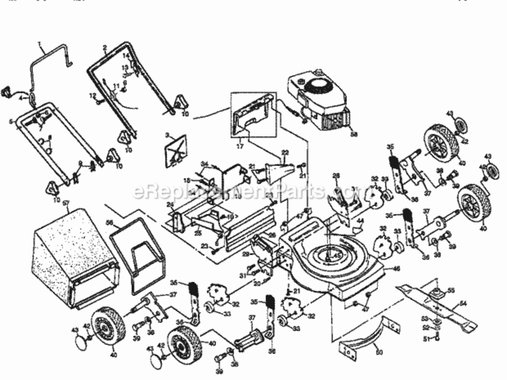 Page A Diagram and Parts List for 917382840  Craftsman Lawn Mower