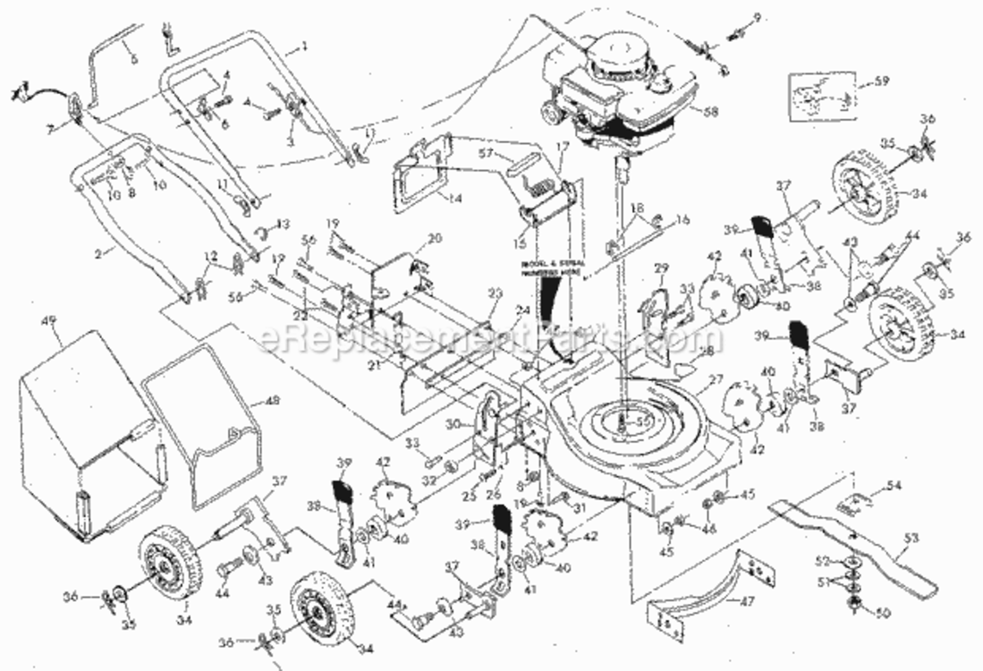 Page A Diagram and Parts List for 917383012  Craftsman Lawn Mower