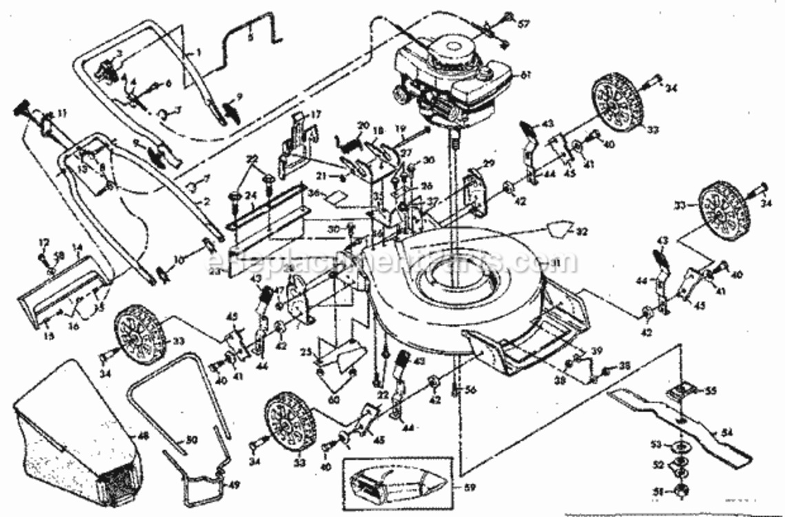 Page A Diagram and Parts List for 917383102  Craftsman Lawn Mower