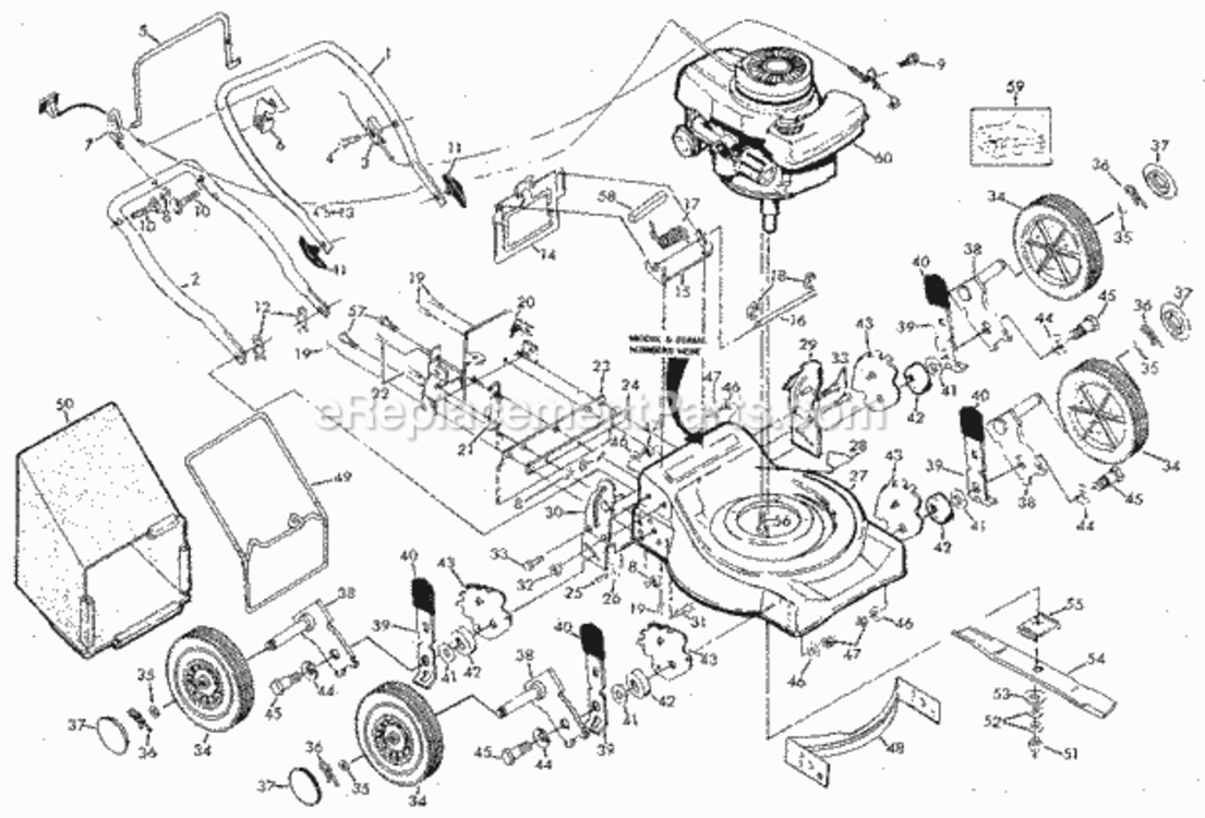 Page A Diagram and Parts List for 917383112  Craftsman Lawn Mower
