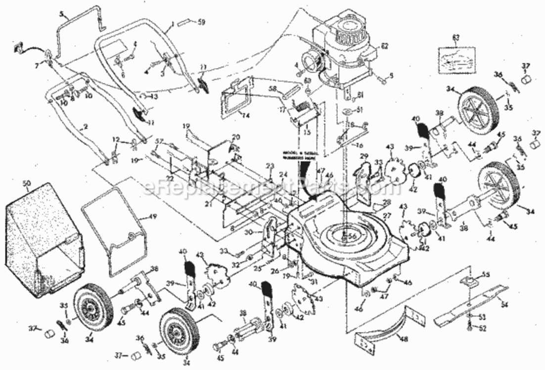 Page A Diagram and Parts List for 917383140  Craftsman Lawn Mower