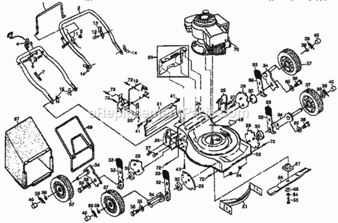Page A Diagram and Parts List for 917383165  Craftsman Lawn Mower