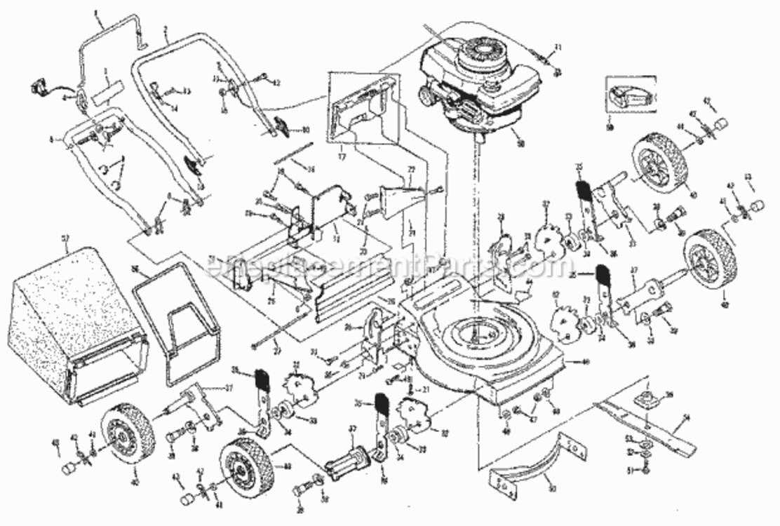 Page A Diagram and Parts List for 917383222  Craftsman Lawn Mower