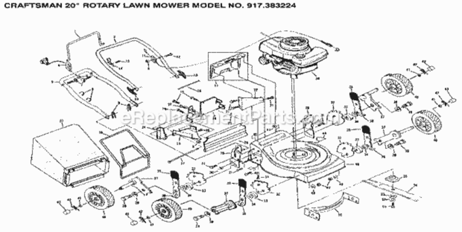Page A Diagram and Parts List for 917383224  Craftsman Lawn Mower