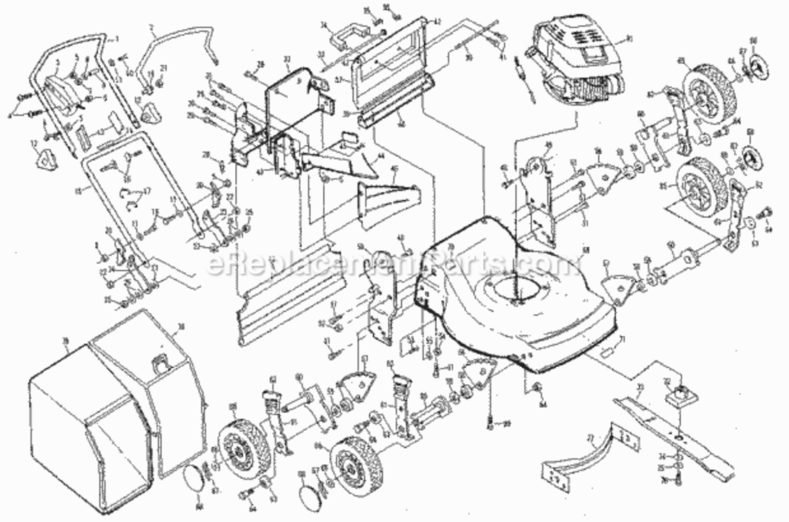 Page A Diagram and Parts List for 917383340  Craftsman Lawn Mower