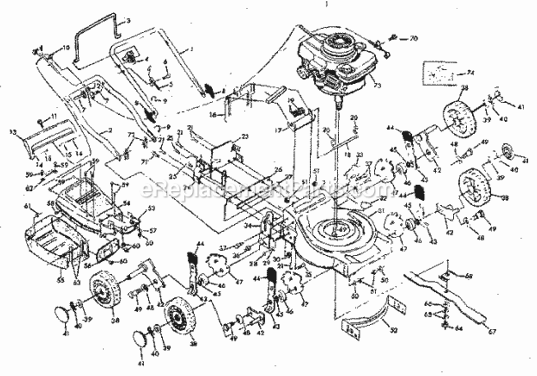 Page A Diagram and Parts List for 917383351  Craftsman Lawn Mower