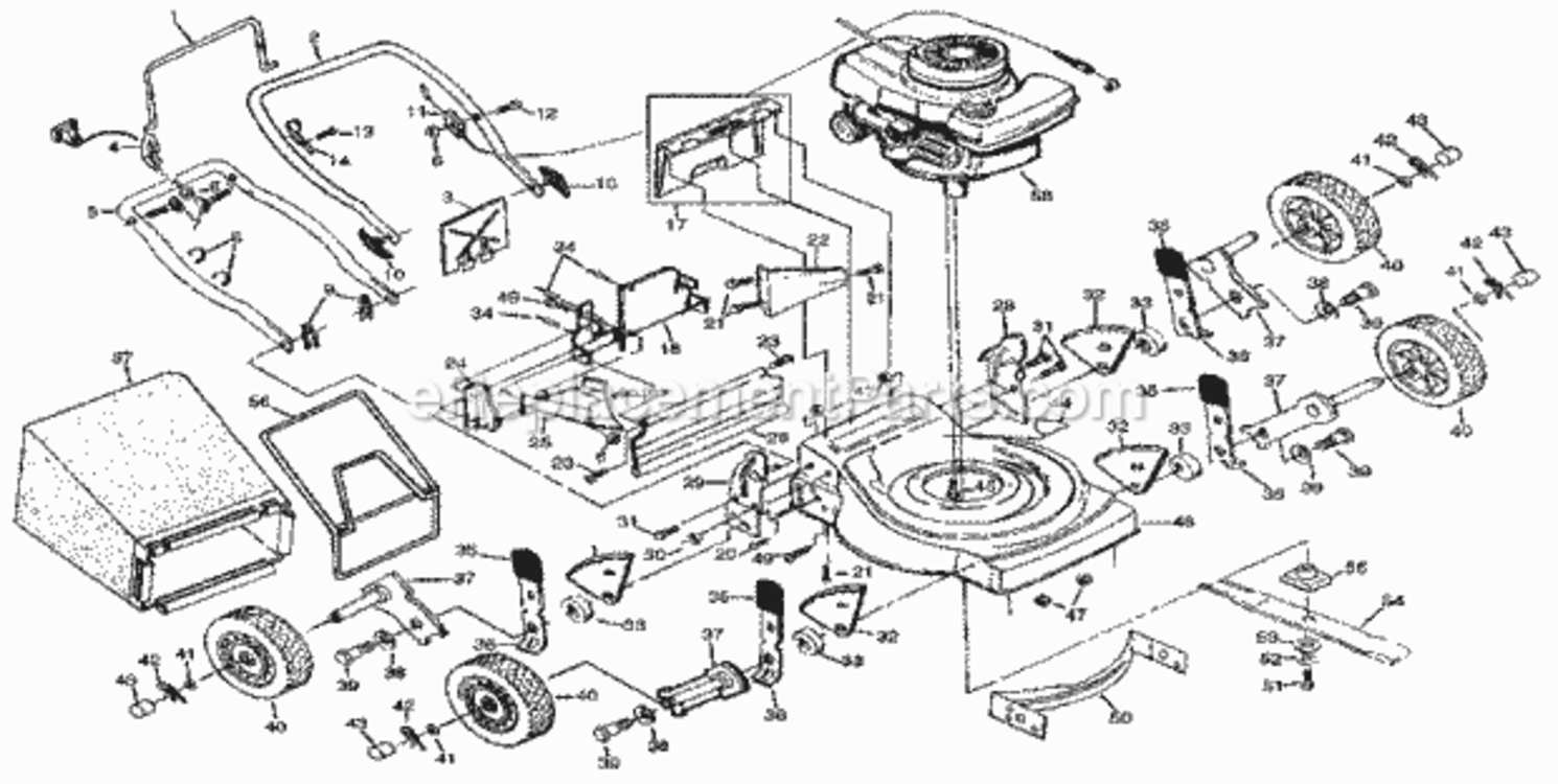 Page A Diagram and Parts List for 917383540  Craftsman Lawn Mower
