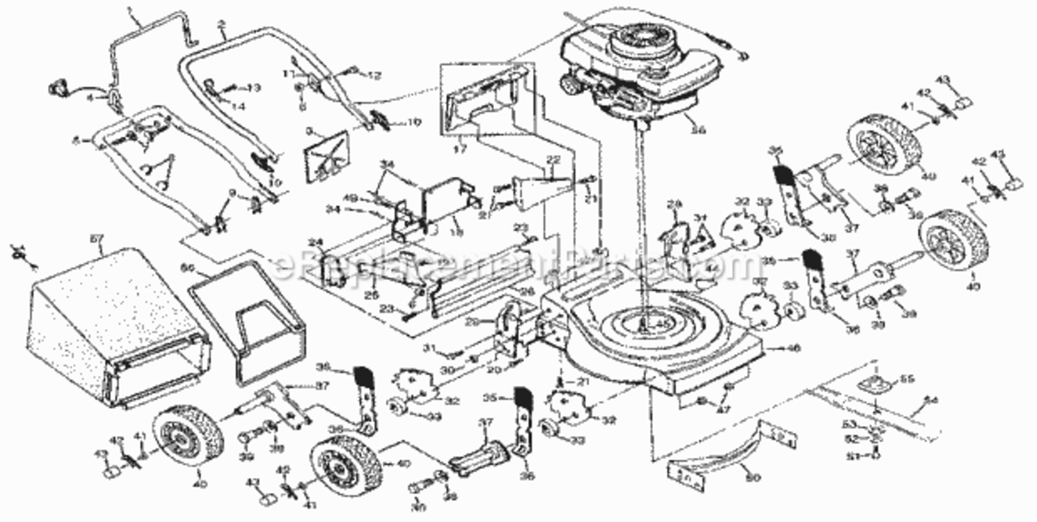 Page A Diagram and Parts List for 917383640  Craftsman Lawn Mower