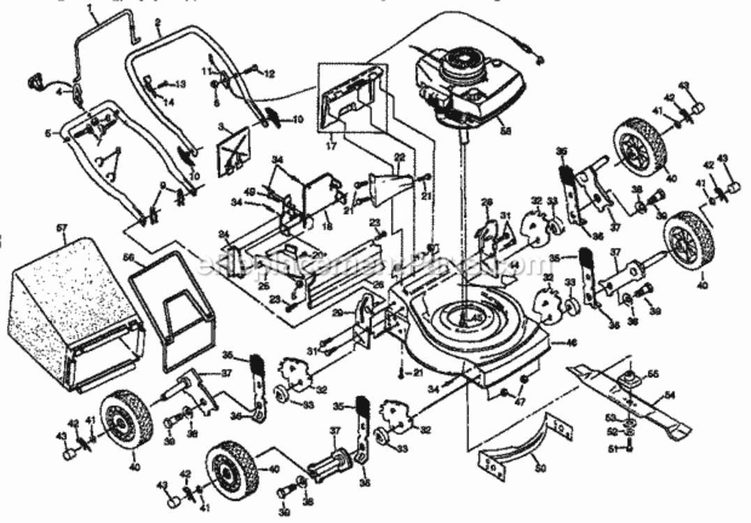 Page A Diagram and Parts List for 917383641  Craftsman Lawn Mower