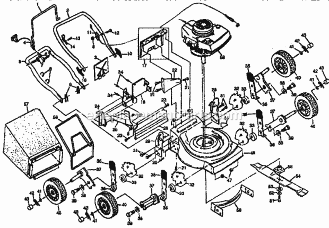 Page A Diagram and Parts List for 917383740  Craftsman Lawn Mower