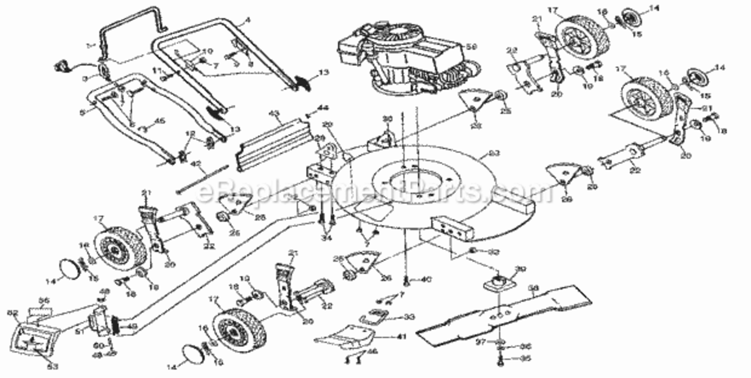 Page A Diagram and Parts List for 917384151  Craftsman Lawn Mower
