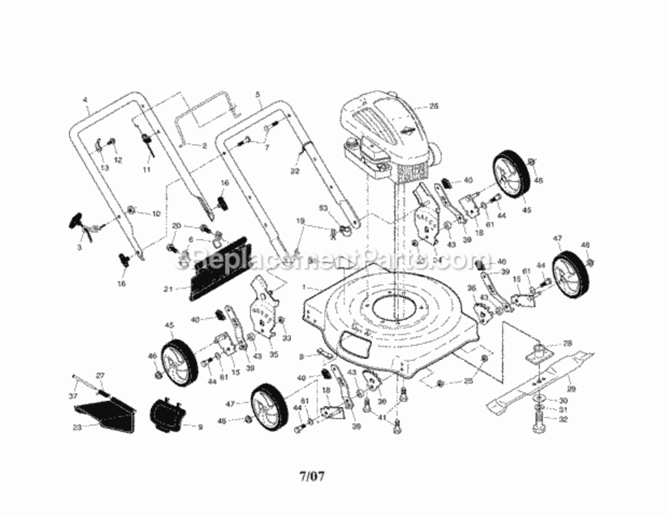 Page A Diagram and Parts List for 917385124  Craftsman Lawn Mower