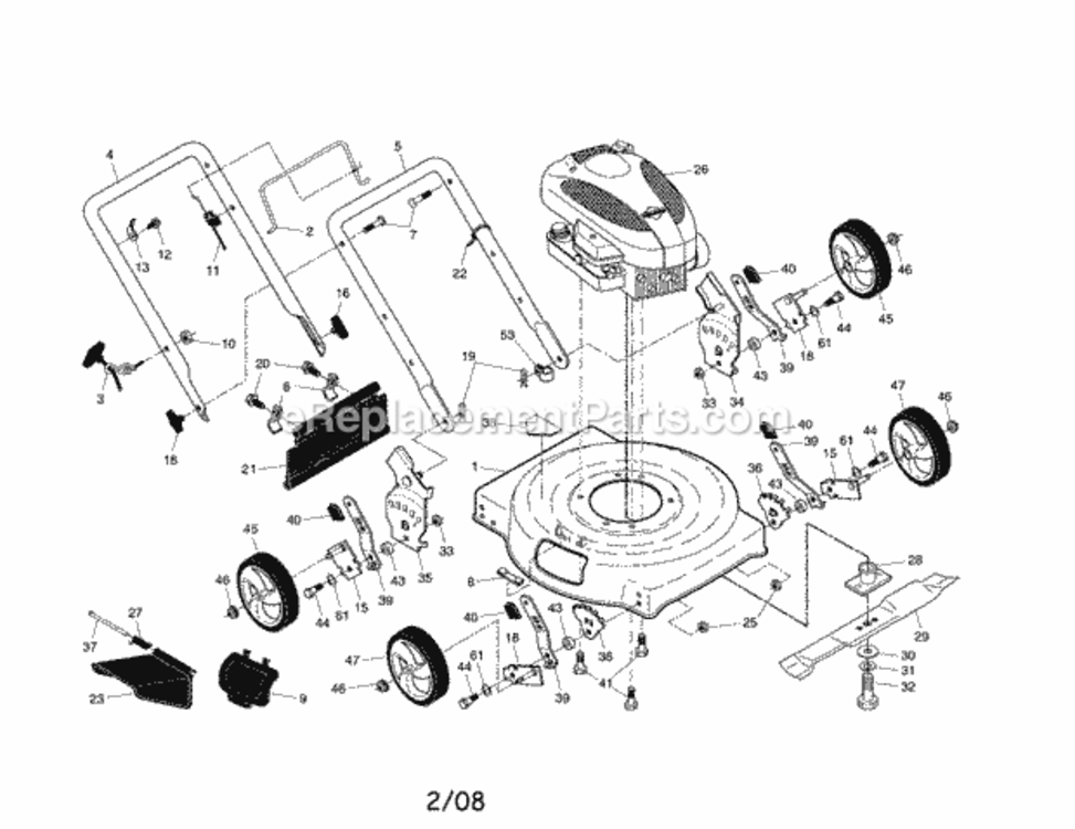 Page A Diagram and Parts List for 917385126  Craftsman Lawn Mower