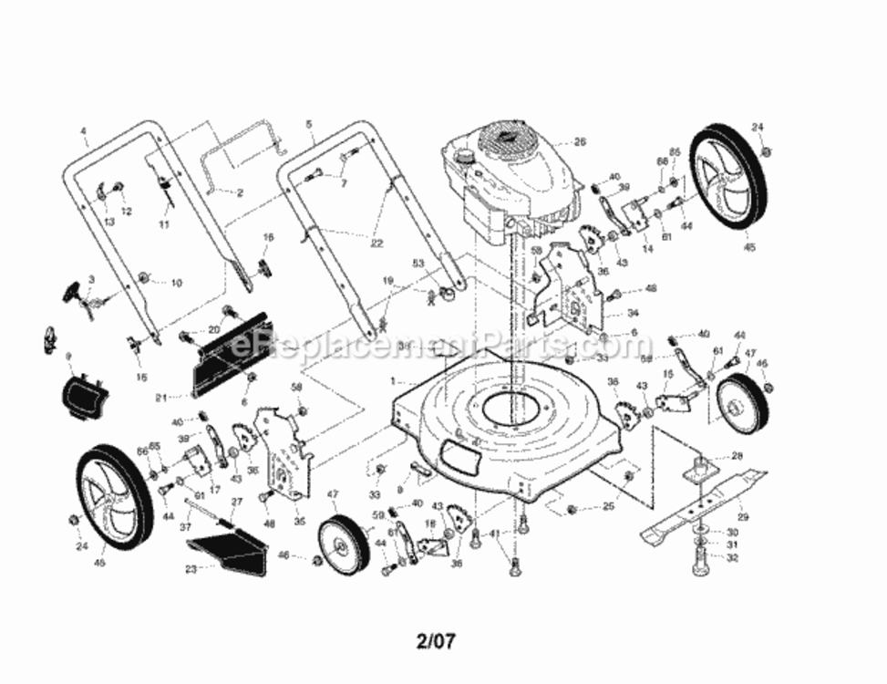 Page A Diagram and Parts List for 917385130  Craftsman Lawn Mower