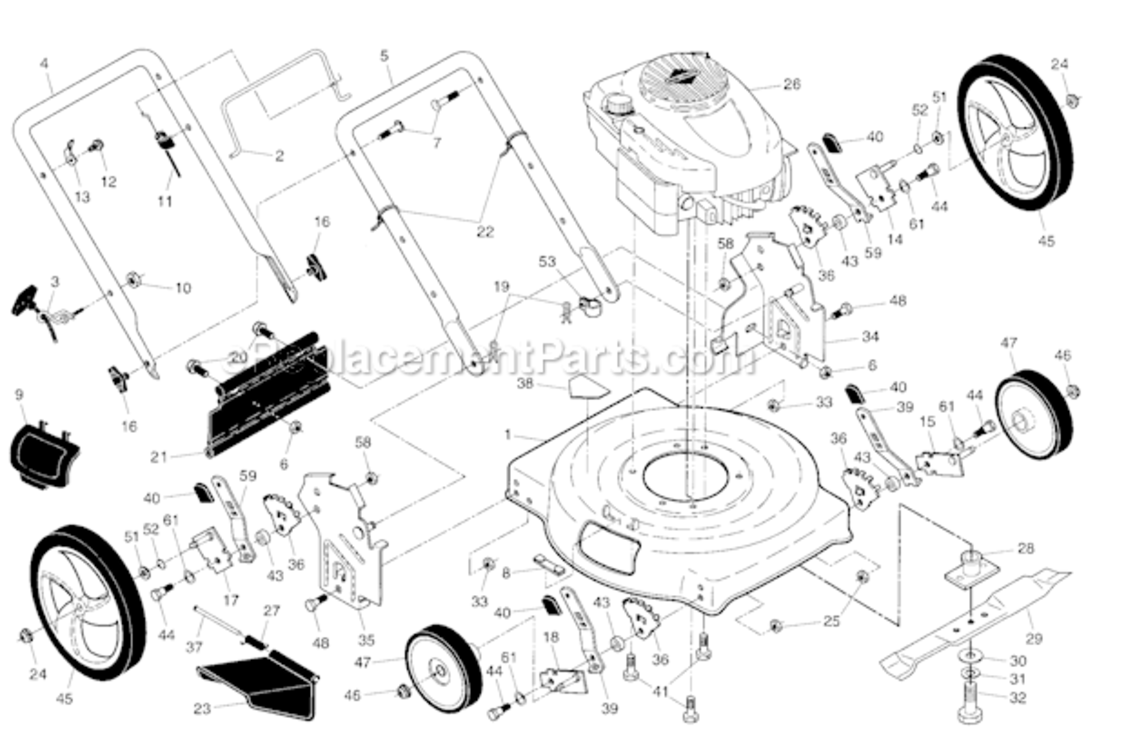 Page A Diagram and Parts List for 917385131  Craftsman Lawn Mower