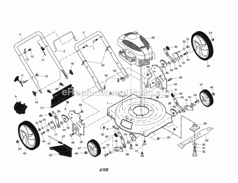 Page A Diagram and Parts List for 917385142  Craftsman Lawn Mower
