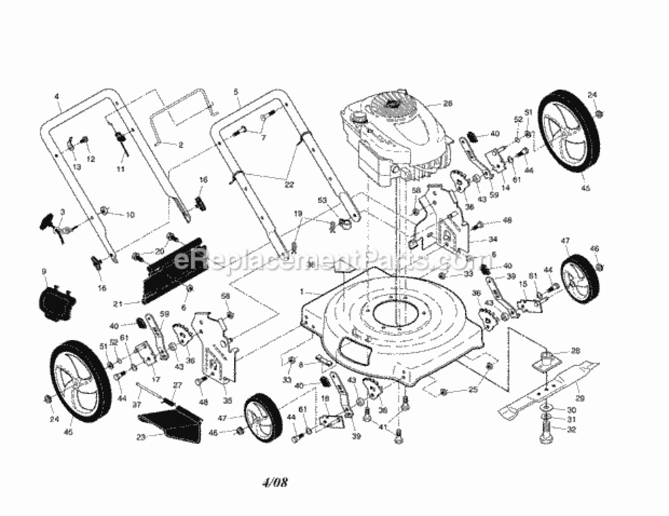 Page A Diagram and Parts List for 917385190  Craftsman Lawn Mower