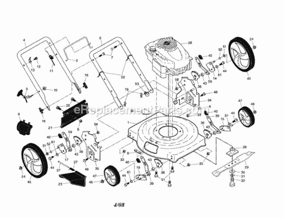 Page A Diagram and Parts List for 917385191  Craftsman Lawn Mower