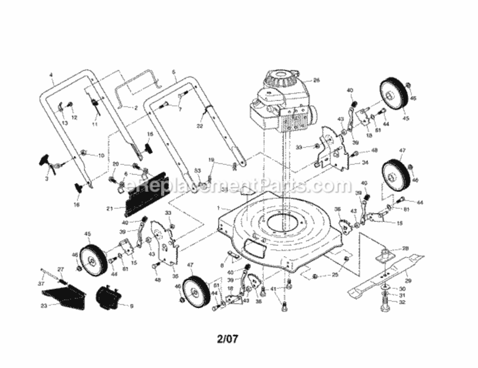Page A Diagram and Parts List for 917385322  Craftsman Lawn Mower
