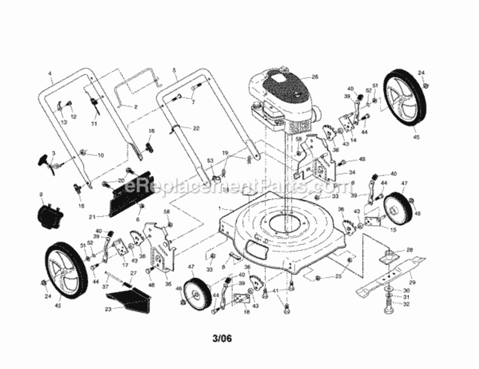 Page A Diagram and Parts List for 917385390  Craftsman Lawn Mower