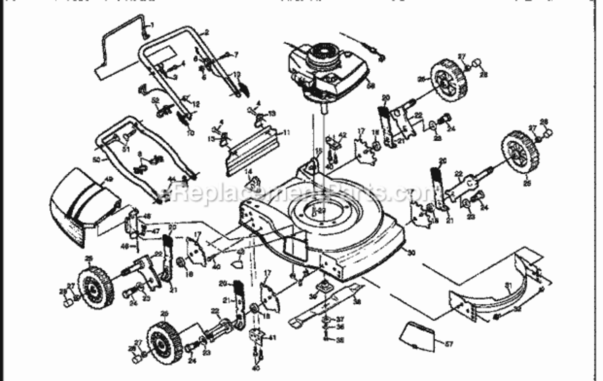 Page A Diagram and Parts List for 917386020  Craftsman Lawn Mower