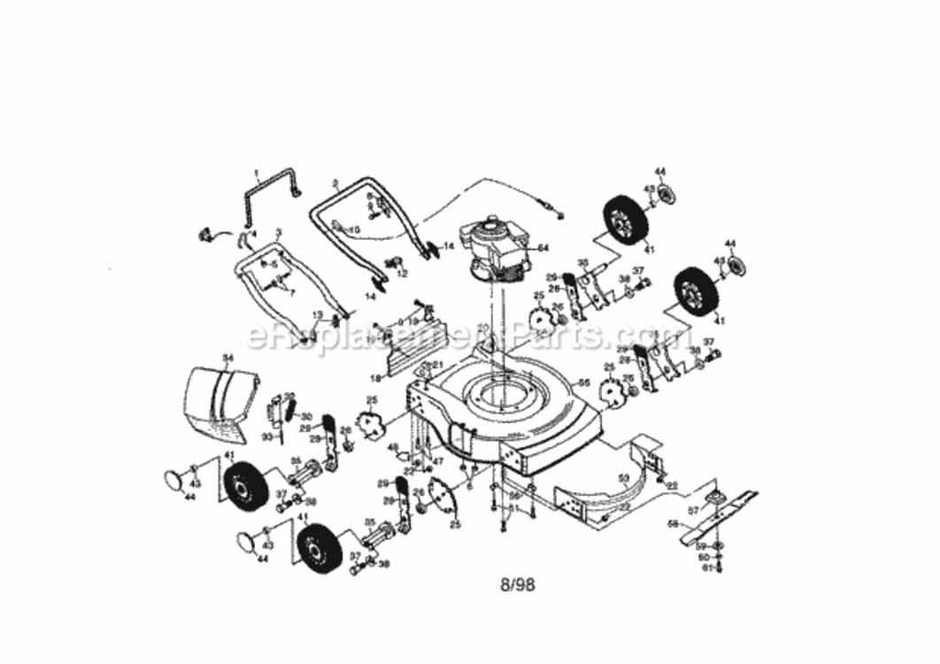 Page A Diagram and Parts List for 917386073  Craftsman Lawn Mower