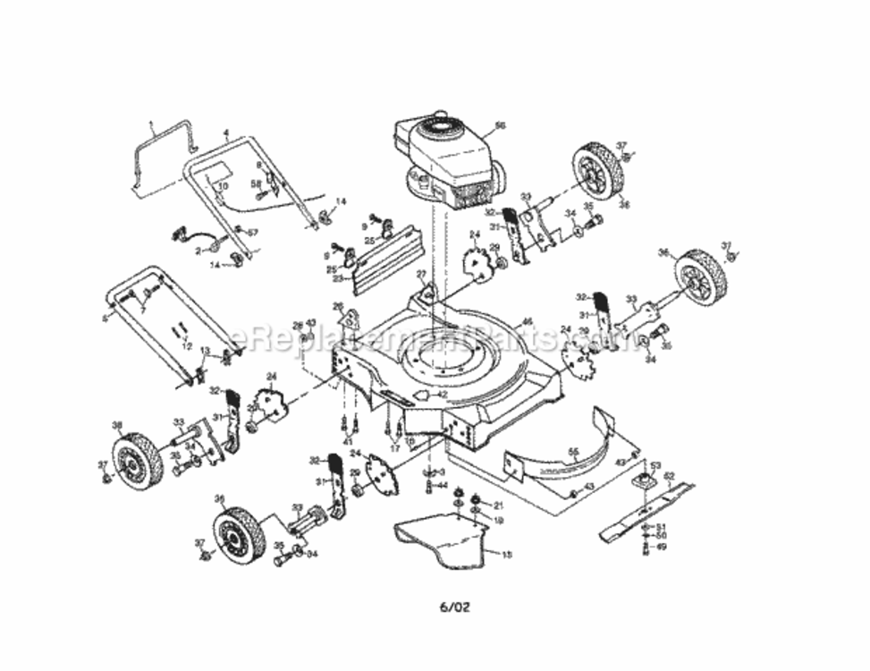 Page A Diagram and Parts List for 917386081  Craftsman Lawn Mower