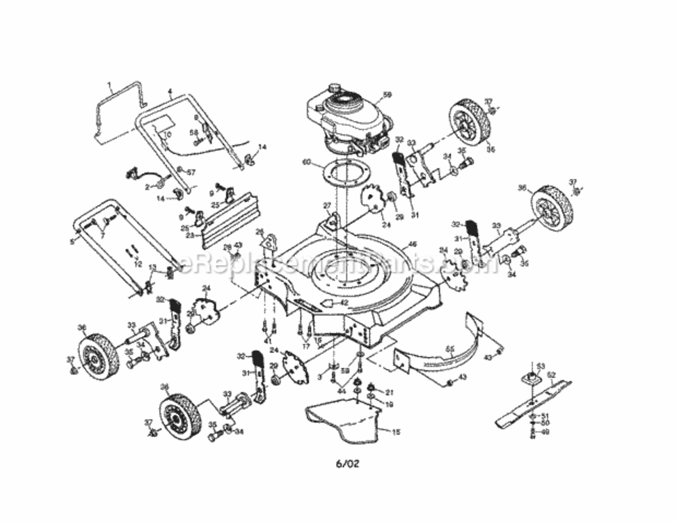 Page A Diagram and Parts List for 917386082  Craftsman Lawn Mower