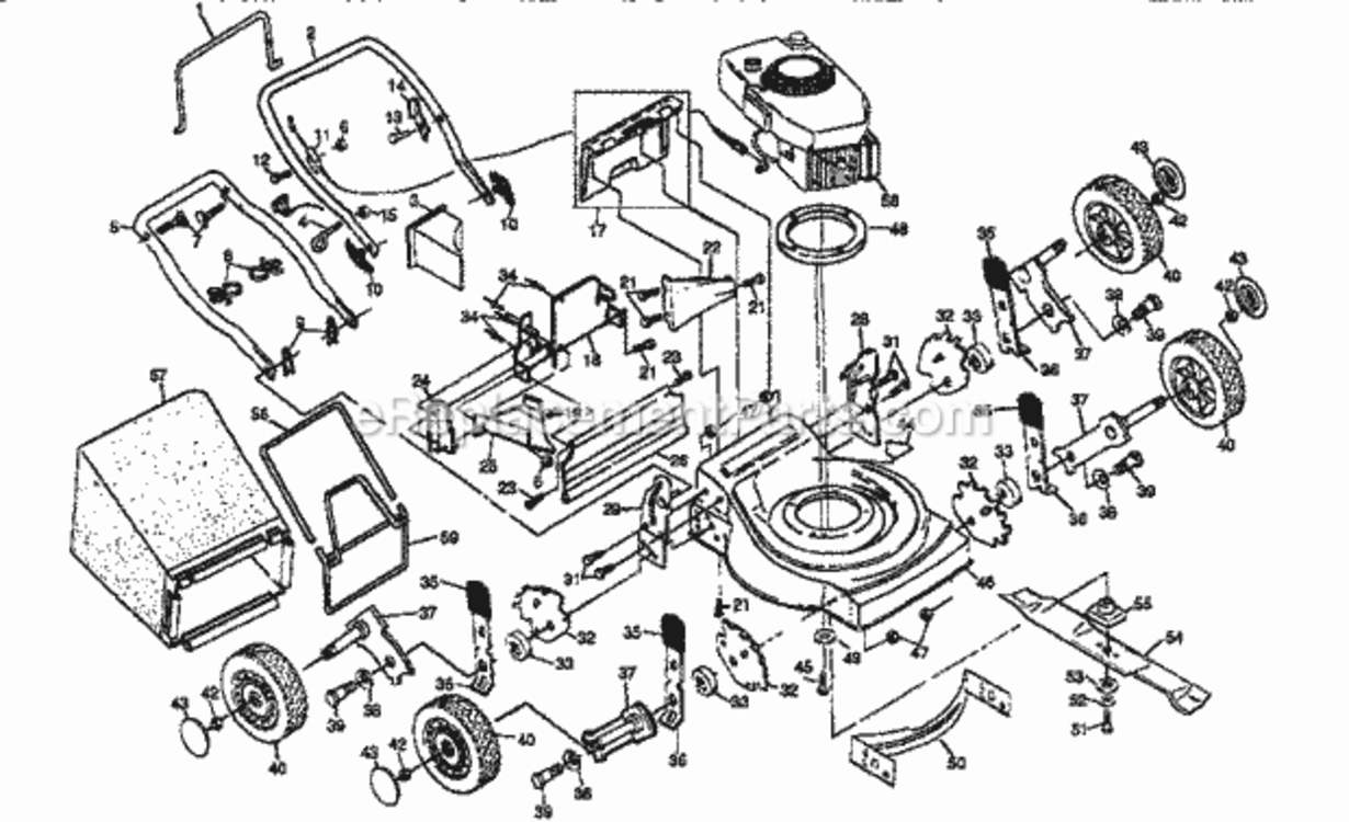 Page A Diagram and Parts List for 917386132  Craftsman Lawn Mower