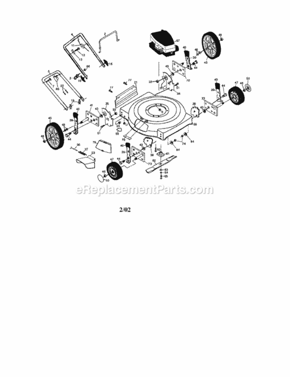 Page A Diagram and Parts List for 917386180  Craftsman Lawn Mower